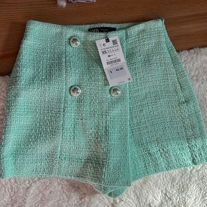 Minty green Zara Skort with tags